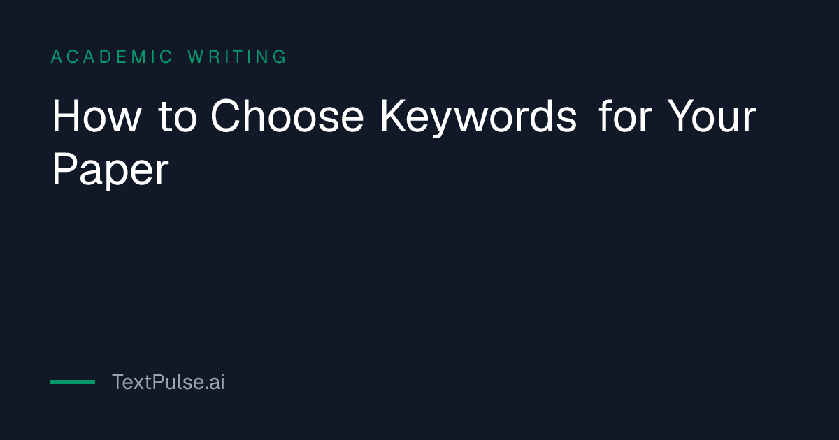 Checklist showing how to choose keywords for a research paper, from the journal's own number to a MeSH check