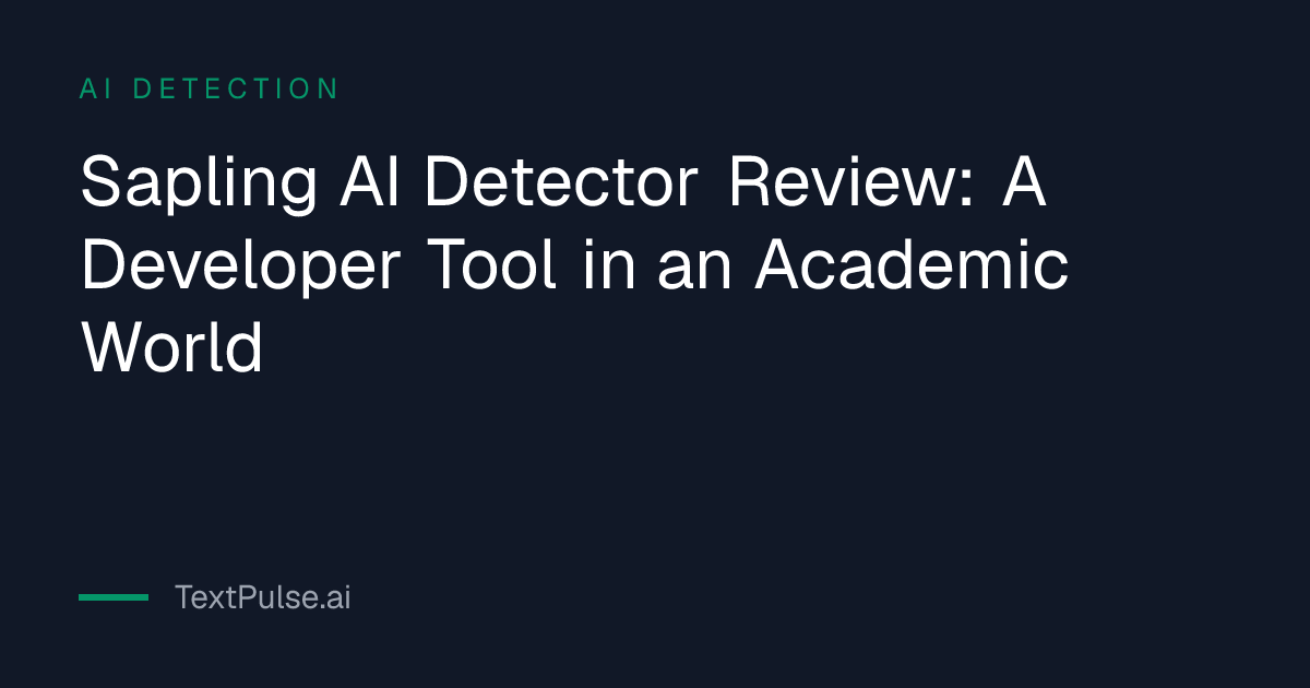 Sapling AI Detector Review: A Developer Tool in an Academic World